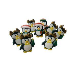 Lot of 9 Vintage 1980s CE Plastic Childrens Rings Cake Toppers Penguin Holiday R